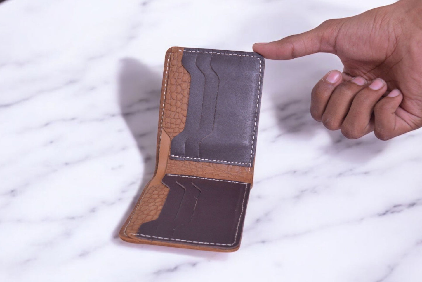 Pure Leather Wallet Tan & Black