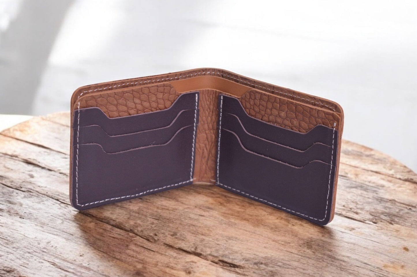 Pure Leather Wallet Tan & Black