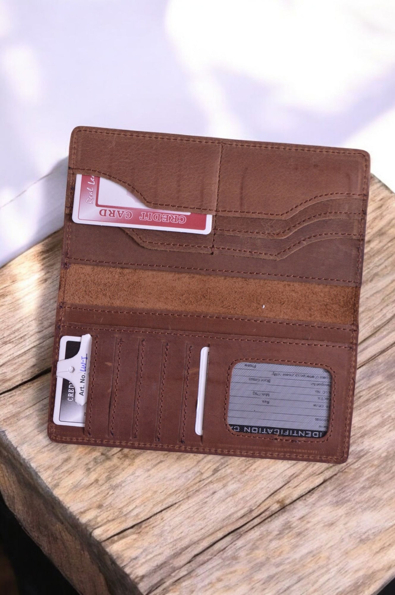 Vintage Brown Leather Long Wallet